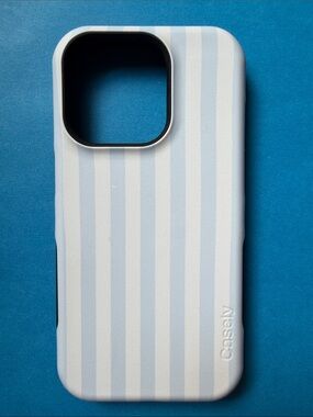 Casely Bold Protective Phone Case in Light Blue Stripe iPhone 14 Pro Max